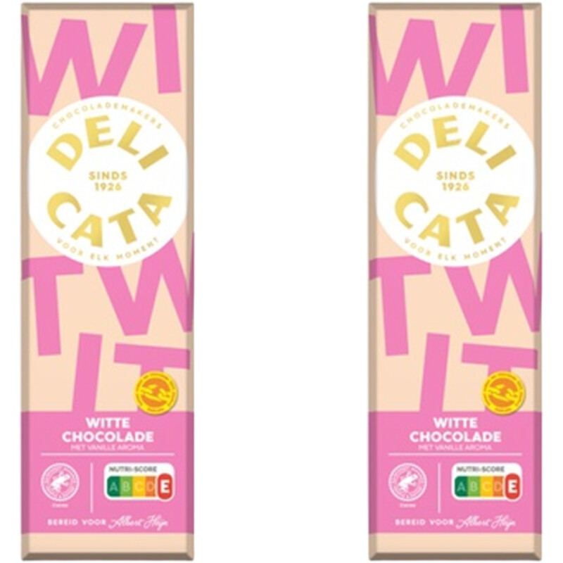 Delicata Reep witte chocolade met vanille 2-pack