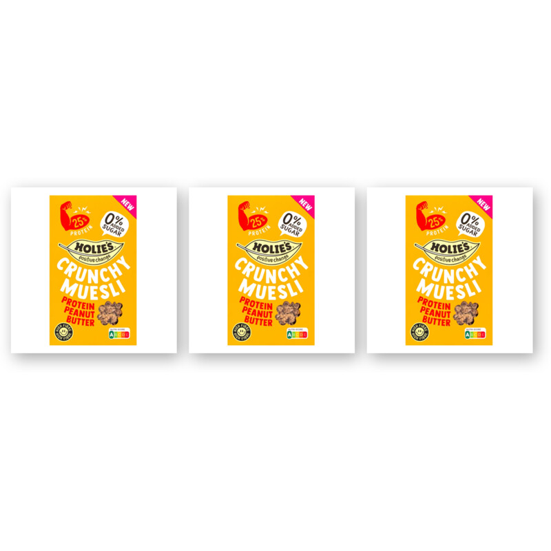 Holie's Crunchy muesli protein peanut 3-pack
