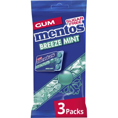 Mentos Gum Breeze mint 3-pack