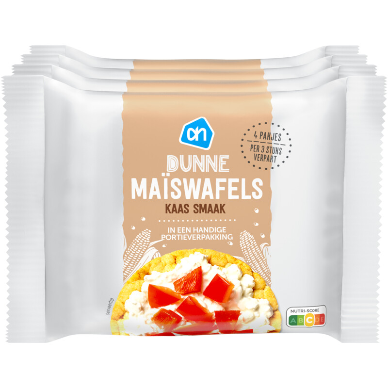 AH Dunne maiswafels kaas 4-pack