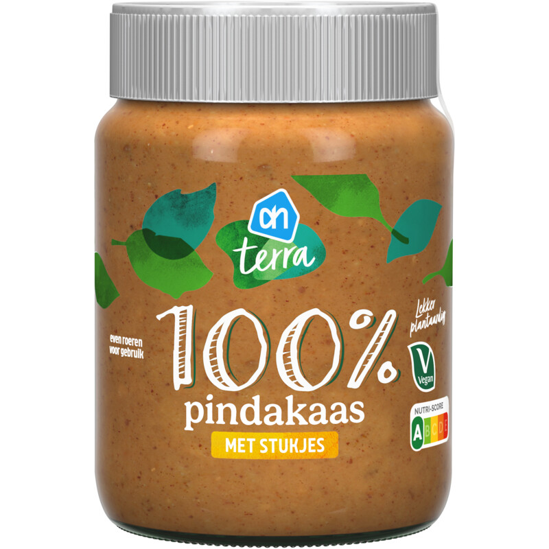 AH Terra Plantaardig 100% pindakaas stukjes