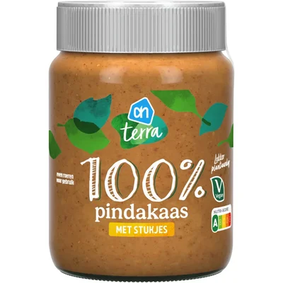 AH Terra Plantaardig 100% pindakaas stukjes