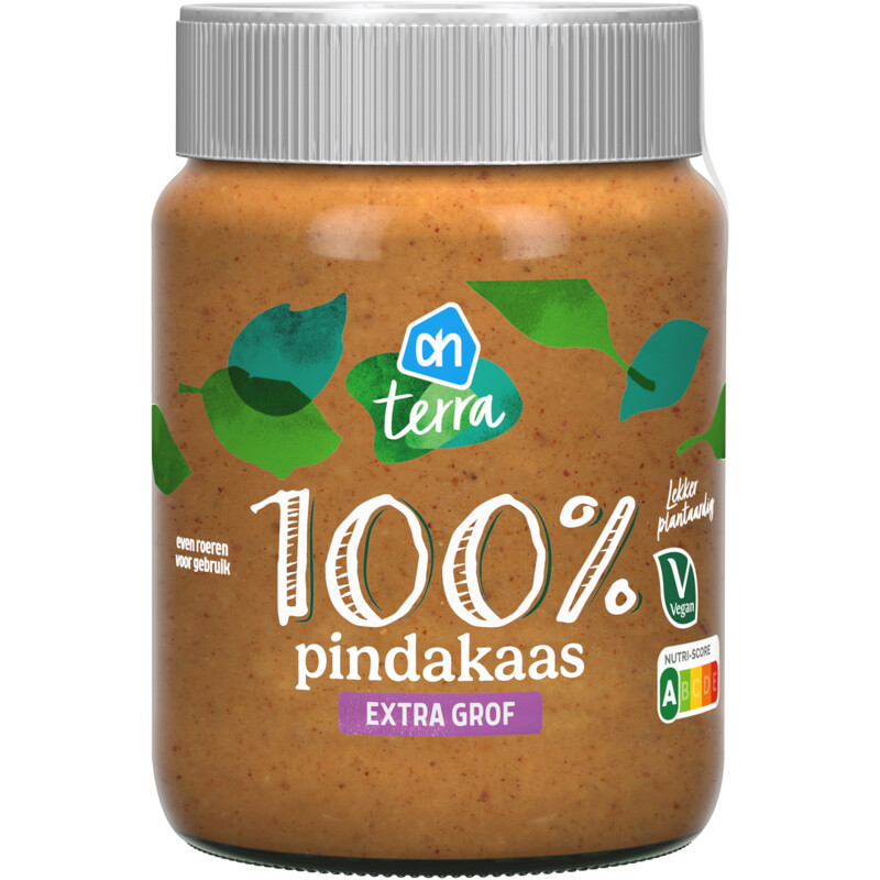 AH Terra Plantaardig 100% pindakaas extra grof