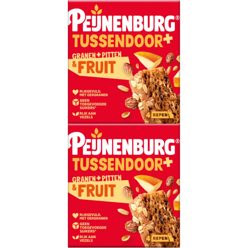Peijnenburg Tussendoor+ granen pitten & fruit 2-pack