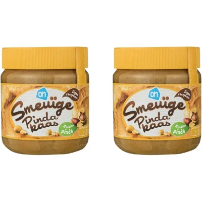 AH Smeuïge pindakaas stukjes pinda 2-pack