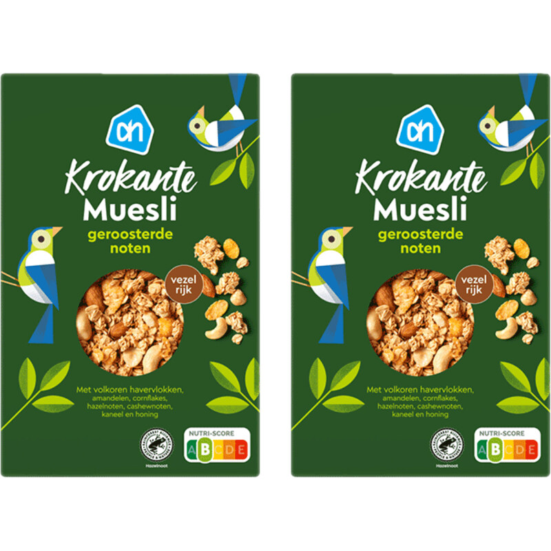 AH Krokante muesli geroosterde noten 2-pack