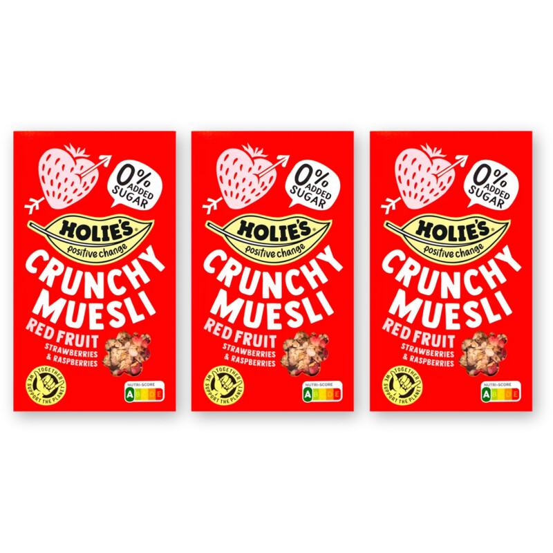 Holie's Crunchy muesli red fruit 3-pack