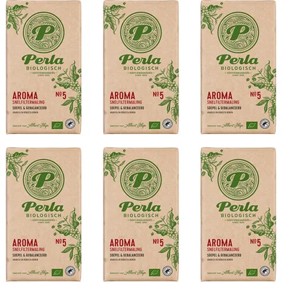 Perla Biologisch Aroma snelfiltermaling 6-pack