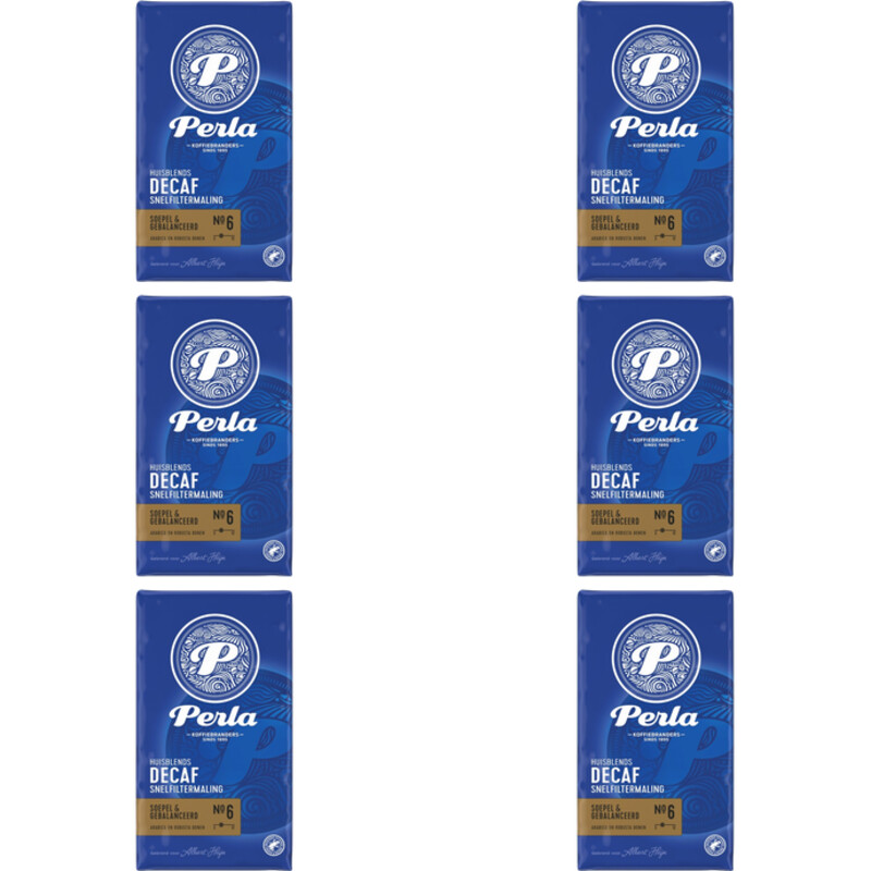 Perla Huisblends Decaf snelfiltermaling 6-pack