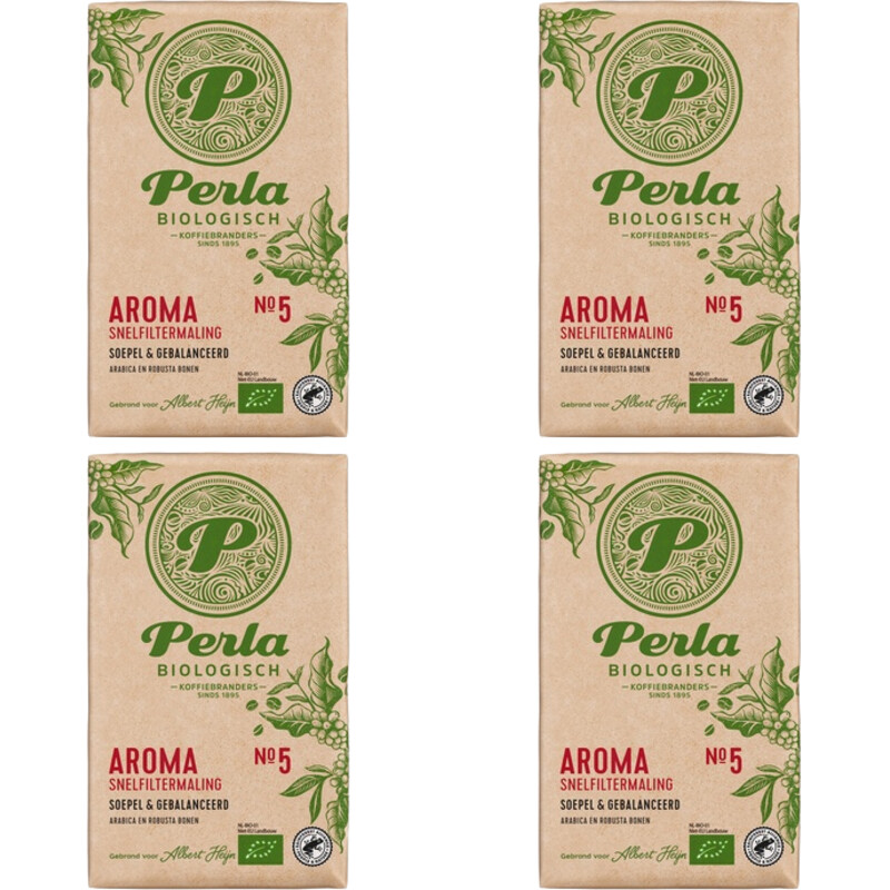 Perla Biologisch Aroma snelfiltermaling 4-pack