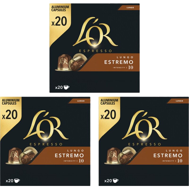 L'OR Espresso lungo estremo capsules 3-pack