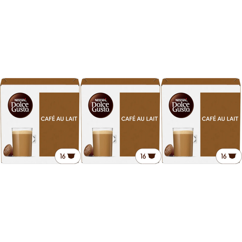 Nescafé Dolce Gusto Cafe au lait capsules 3-pack