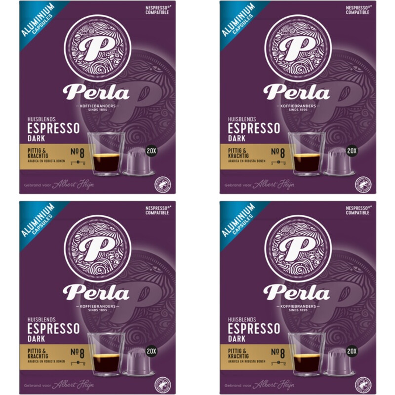 Perla Huisblends Espresso dark capsules 4-pack