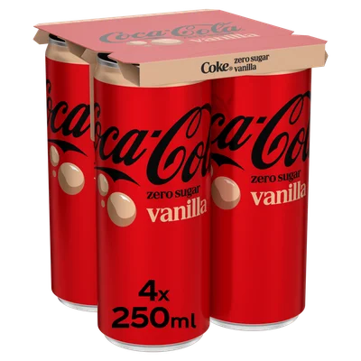 Coca-Cola Zero sugar vanilla 4-pack