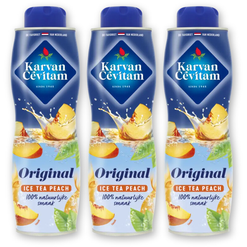 Karvan Cévitam Original ice tea peach siroop 3-pack
