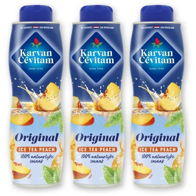 Karvan Cévitam Original ice tea peach siroop 3-pack
