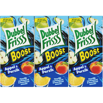 DubbelFrisss Boost appel & perzik 6-pack