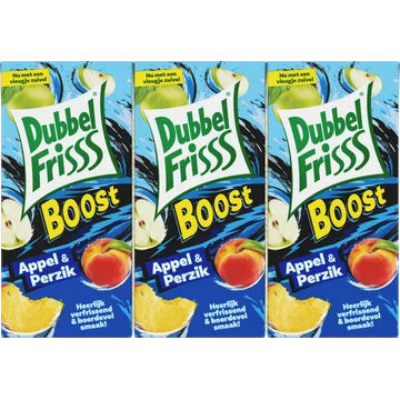 DubbelFrisss Boost appel & perzik 6-pack