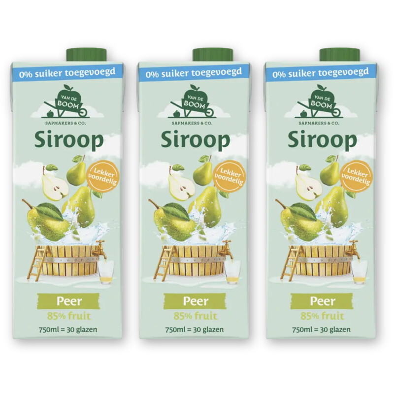 Van de Boom Peer siroop 0% suiker 3-pack