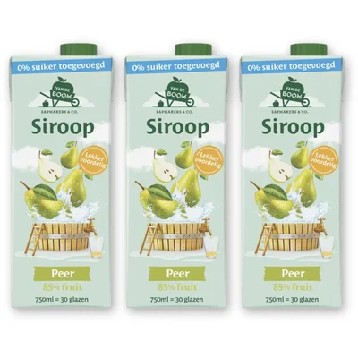 Van de Boom Peer siroop 0% suiker 3-pack