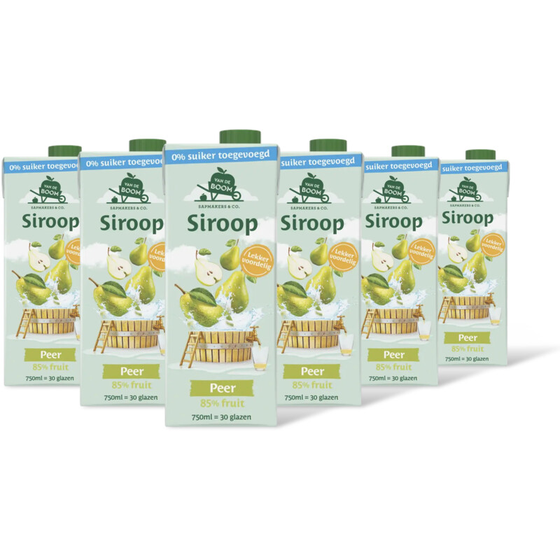 Van de Boom Peer siroop 0% suiker 6-pack