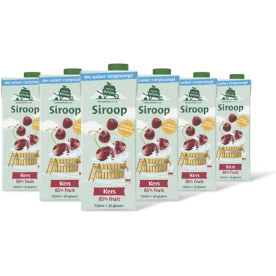 Van de Boom Kers siroop 0% suiker 6-pack
