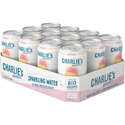 Charlie's Organics sparkling grapefruit 12-pack