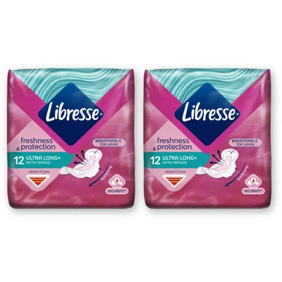 Libresse Ultra long+ wings maandverband 2-pack