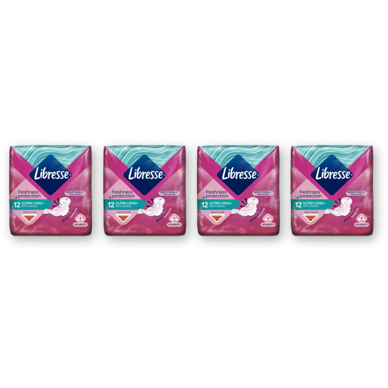 Libresse Ultra long+ wings maandverband 4-pack