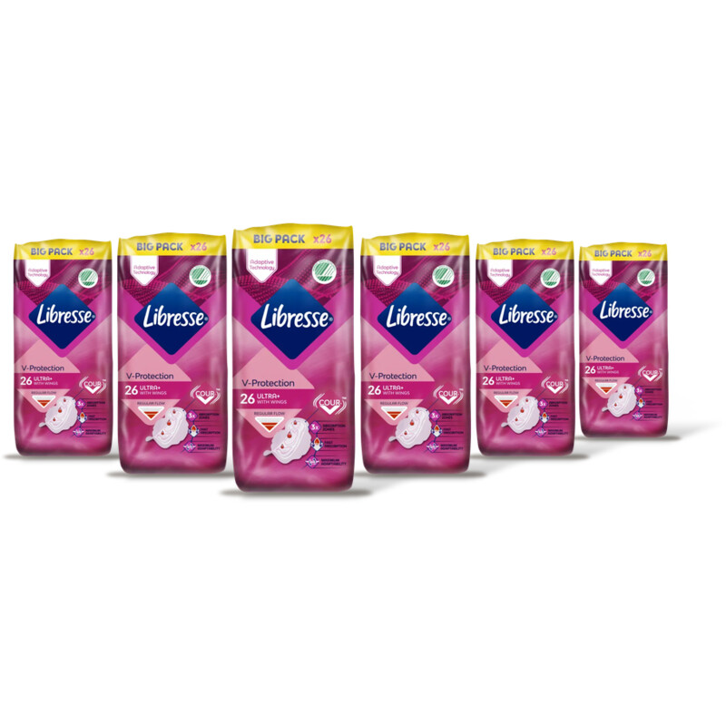 Libresse Ultra+ wings maandverband big pack 6pack