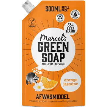 Marcel's Green Soap Afwasmiddel orange jasmine navulling