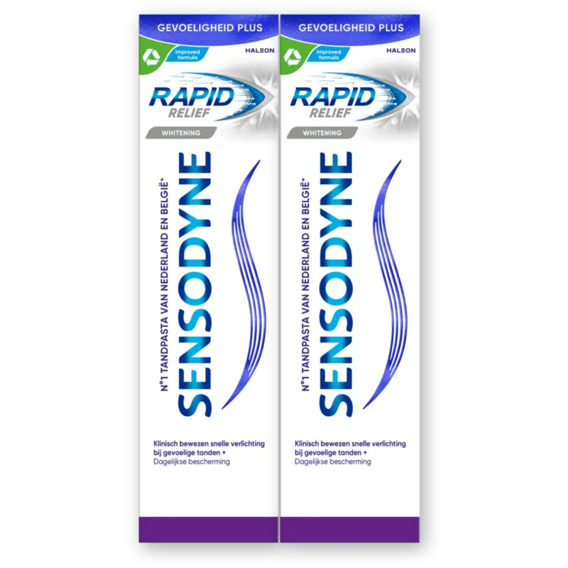 Sensodyne Rapid relief whitening tandpasta 2-pack