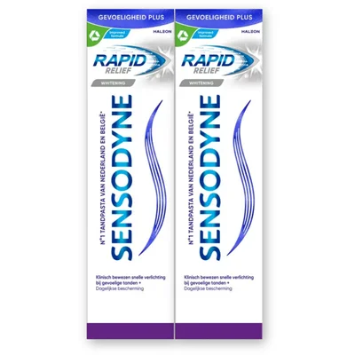 Sensodyne Rapid relief whitening tandpasta 2-pack