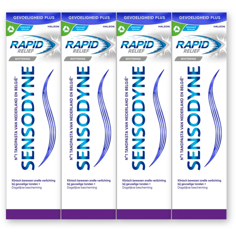 Sensodyne Rapid relief whitening tandpasta 4-pack
