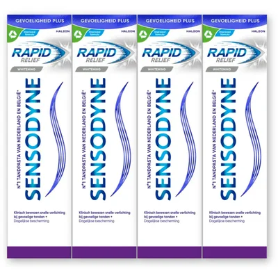 Sensodyne Rapid relief whitening tandpasta 4-pack