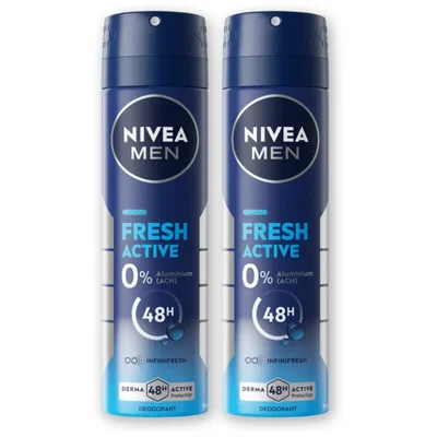NIVEA Men fresh active deodorant spray 2-pack