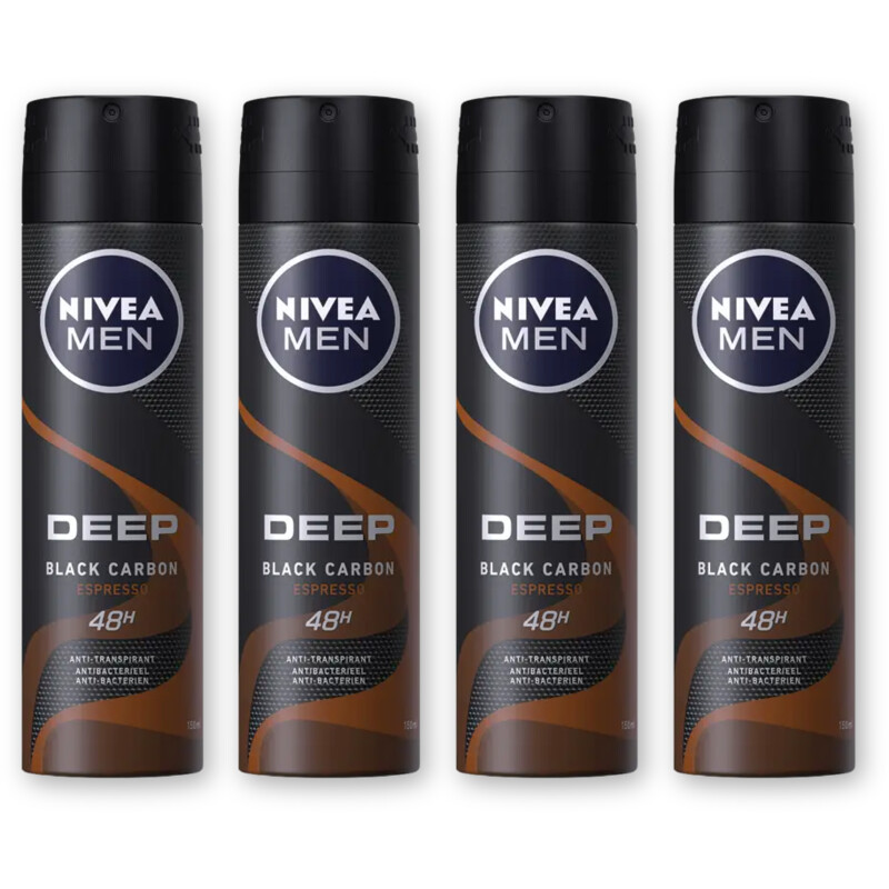 NIVEA Men deep espresso deodorant spray 4-pack
