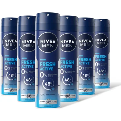 NIVEA Men fresh active deodorant spray 6-pack