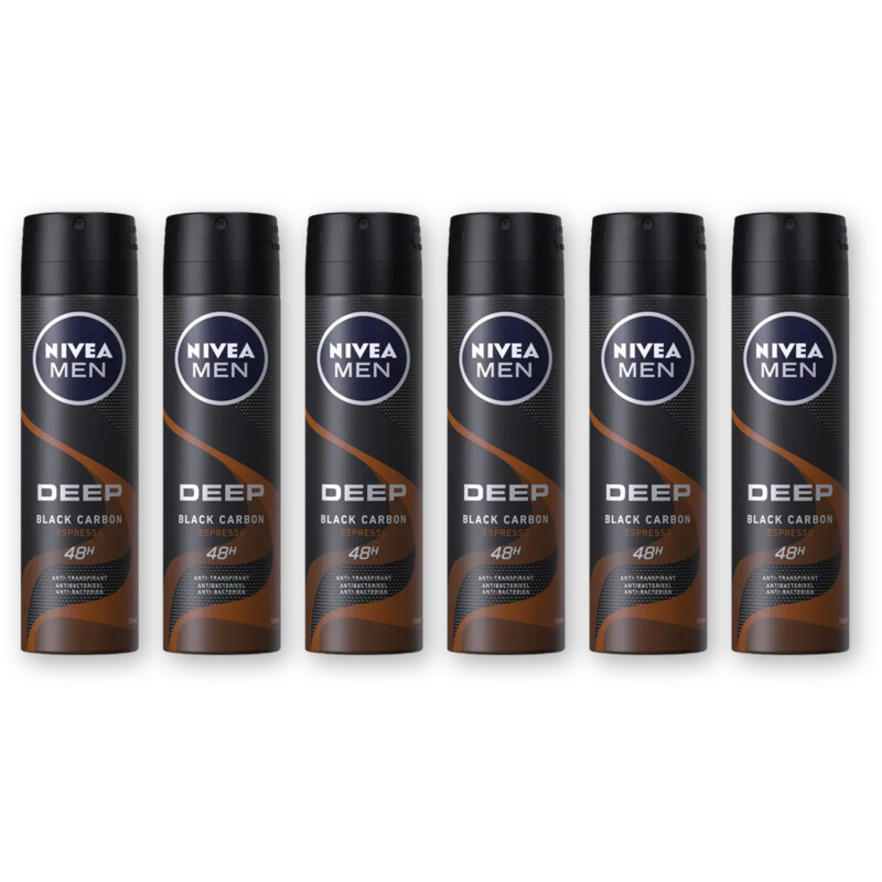 NIVEA Men deep espresso deodorant spray 6-pack