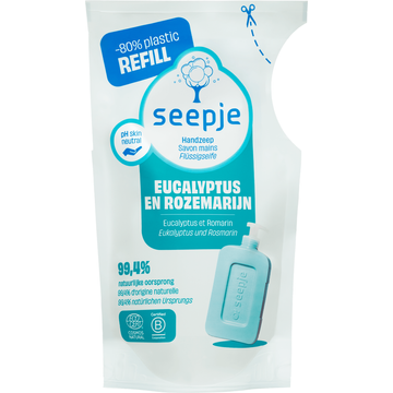 Seepje Handzeep eucalyptus rozemarijn navulling