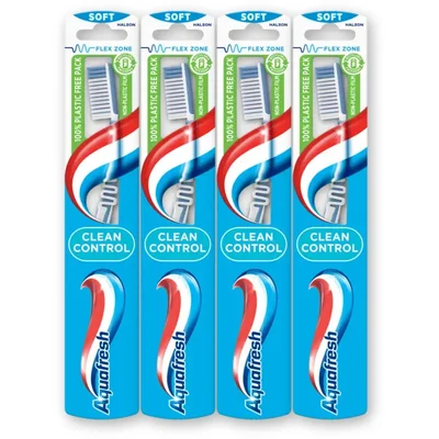 Aquafresh Clean control soft tandenborstel 4-pack