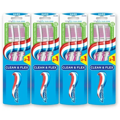 Aquafresh Clean & flex hard tandenborstel 4-pack