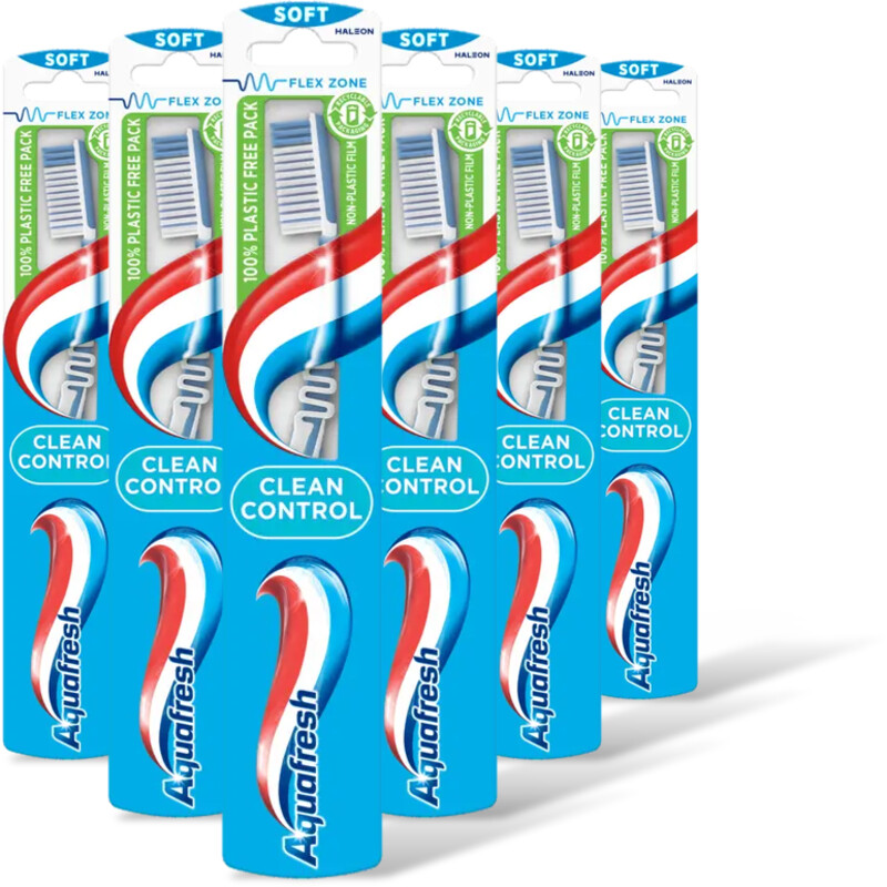 Aquafresh Clean control soft tandenborstel 6-pack