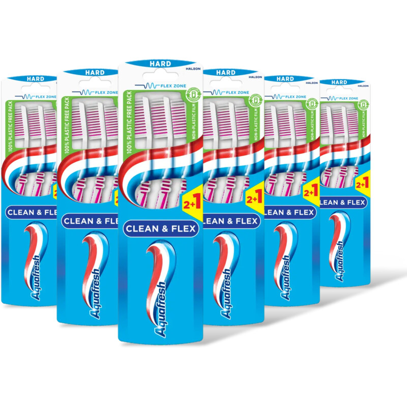Aquafresh Clean & flex hard tandenborstel 6-pack