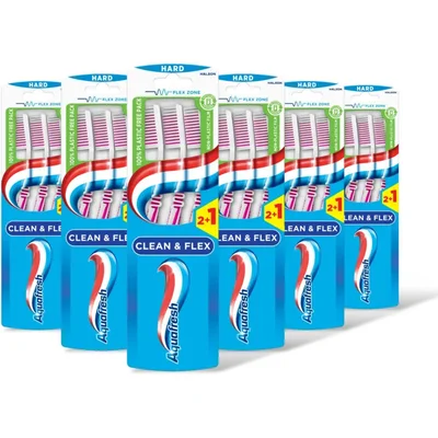 Aquafresh Clean & flex hard tandenborstel 6-pack