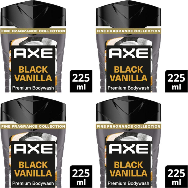 Axe Black vanilla showergel 4-pack