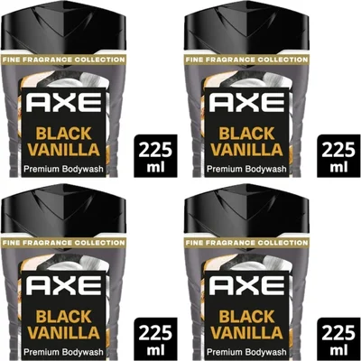 Axe Black vanilla showergel 4-pack