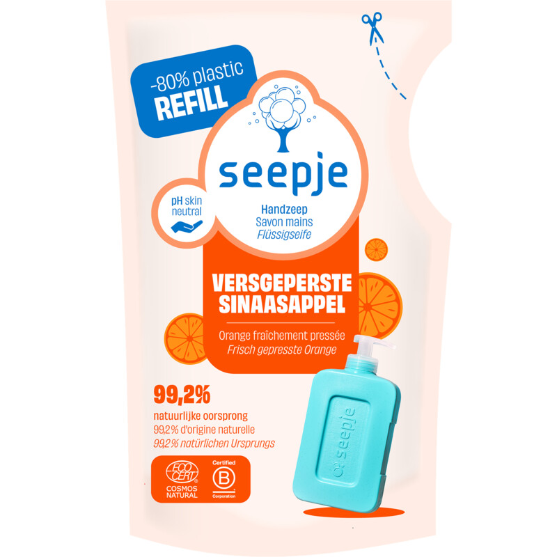 Seepje Handzeep sinaasappel refill