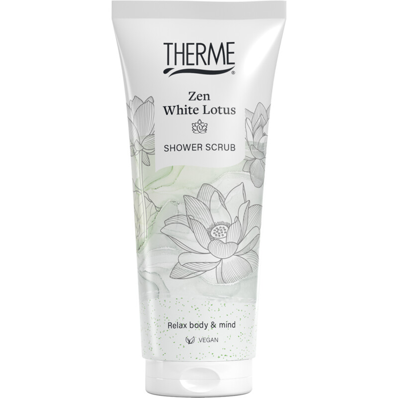 Therme Zen white lotus rice shower scrub