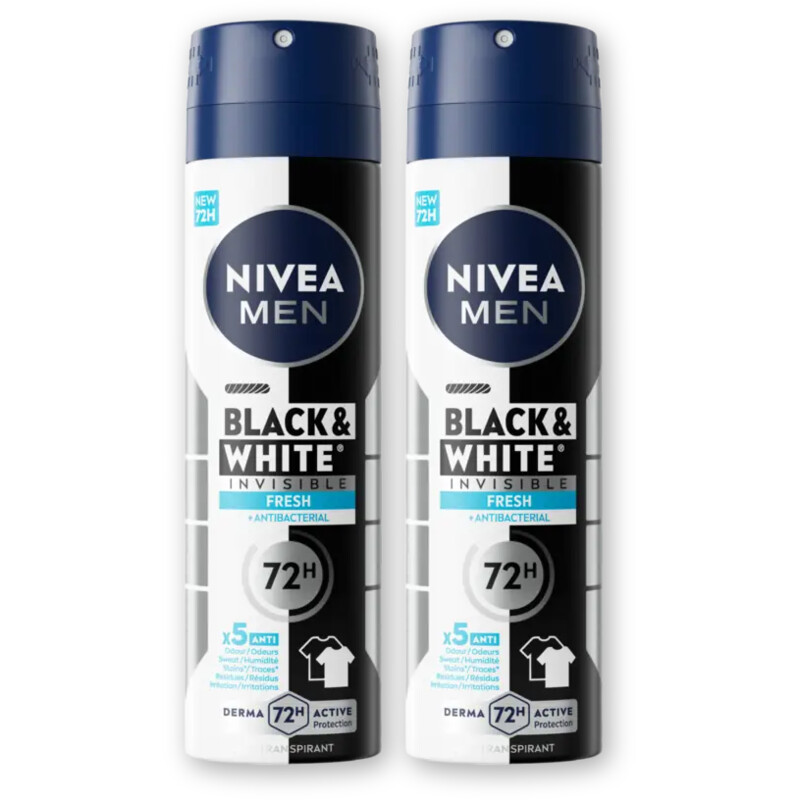 NIVEA Men black & white fresh deo spray 2-pack